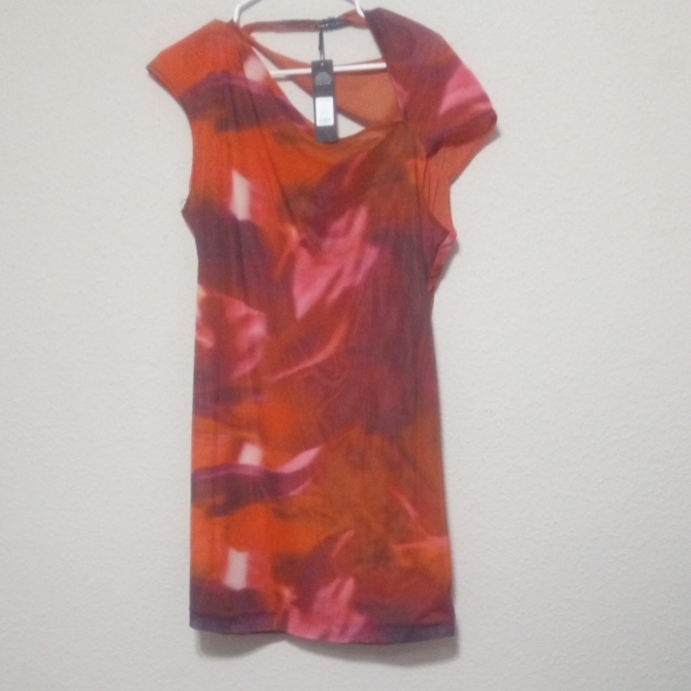 Fashion Nova Vibrant Red and Pink Mini Dress